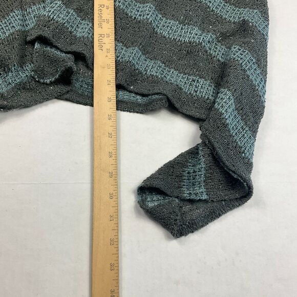 LOGO Lori Goldstein Sequin Cardigan Vest XL Drape Open Front Sparkle Boho Lounge - Picture 7 of 12